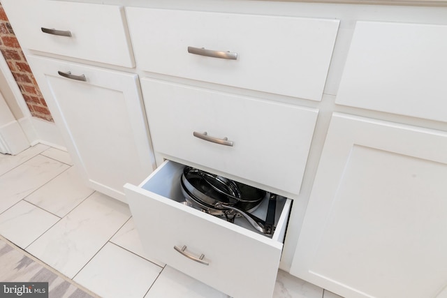 room details featuring white cabinets