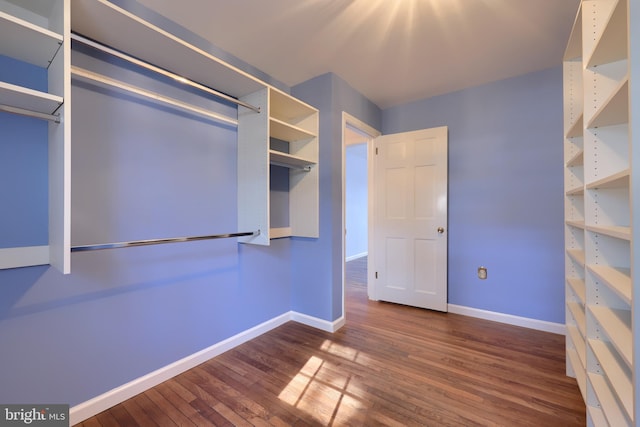 walk in closet featuring dark hardwood / wood-style floors