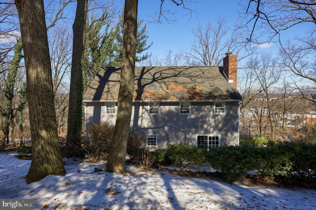 view of snowy exterior