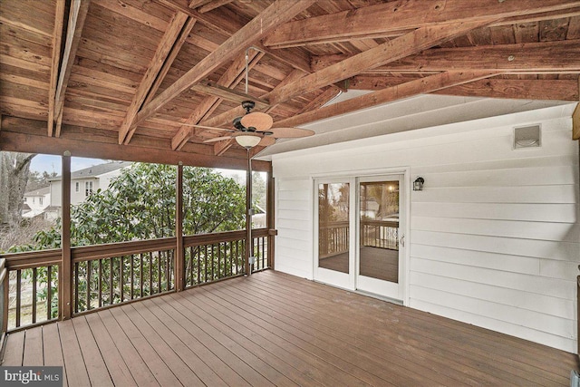 deck with ceiling fan