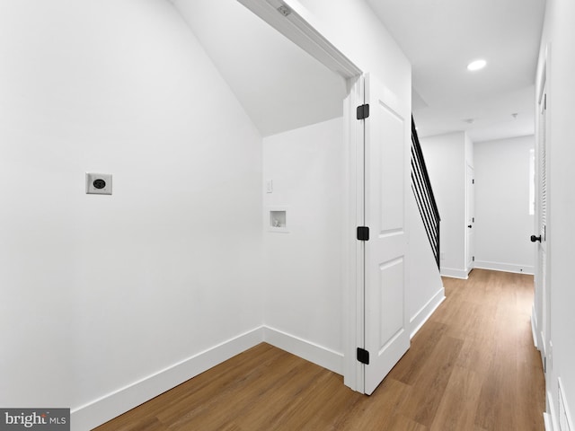 hall featuring light hardwood / wood-style flooring