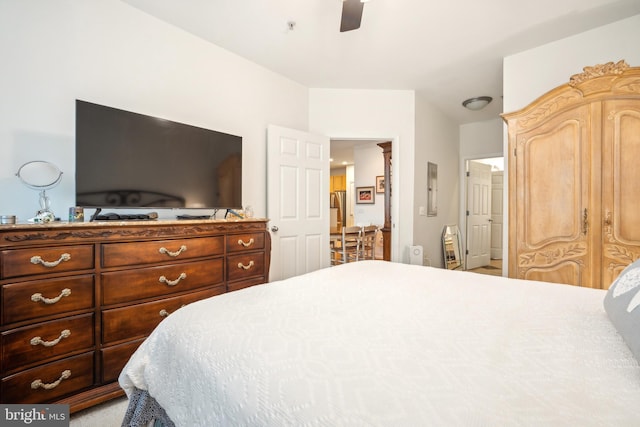 bedroom featuring ceiling fan