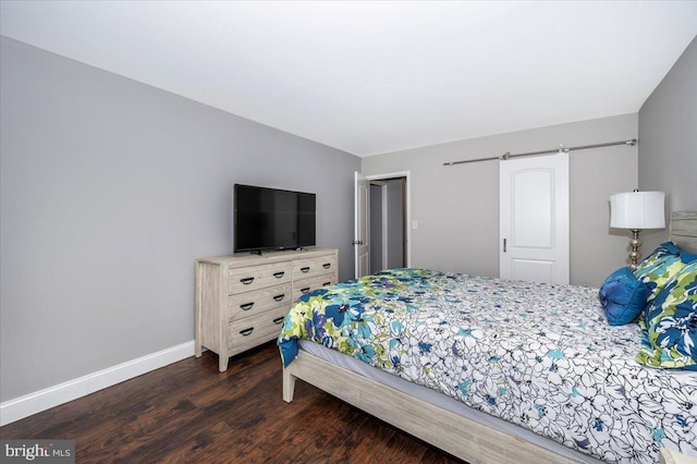 bedroom featuring dark wood-type flooring