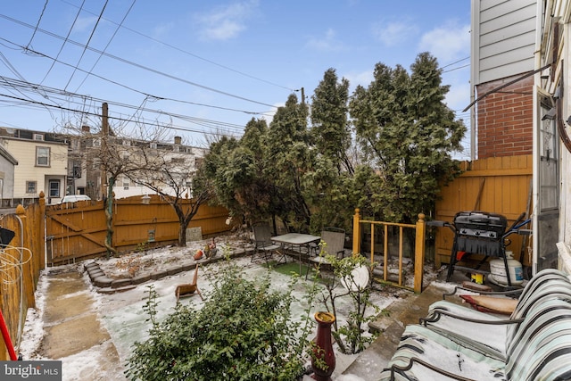 view of patio with area for grilling