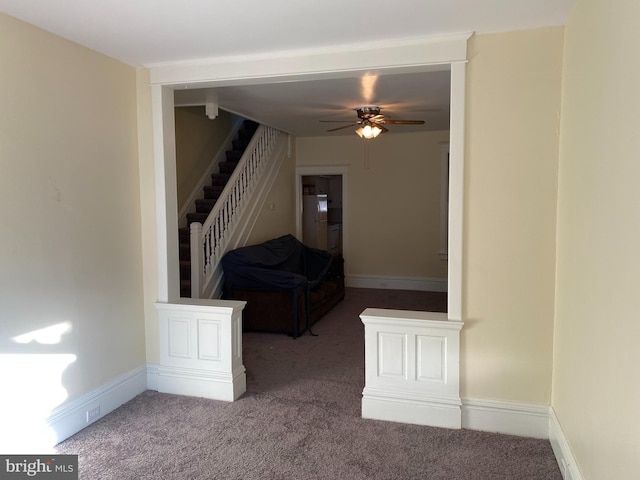 hall featuring carpet floors