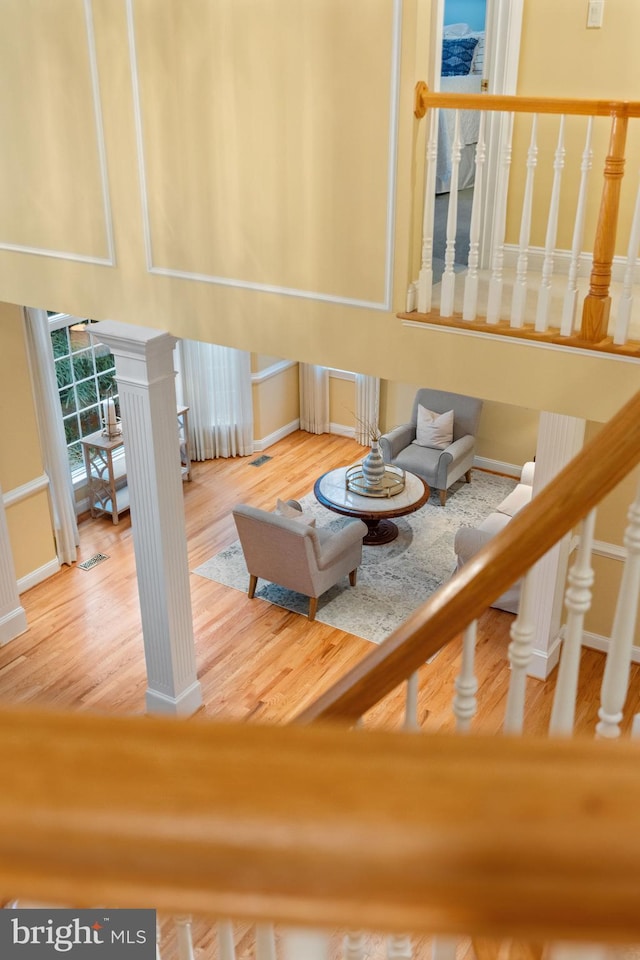 interior space with wood-type flooring