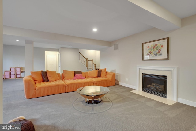 view of carpeted living room