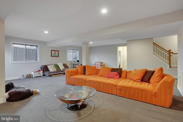 view of carpeted living room