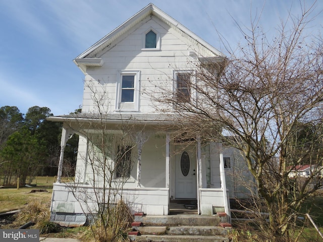 view of front of property with covered porch