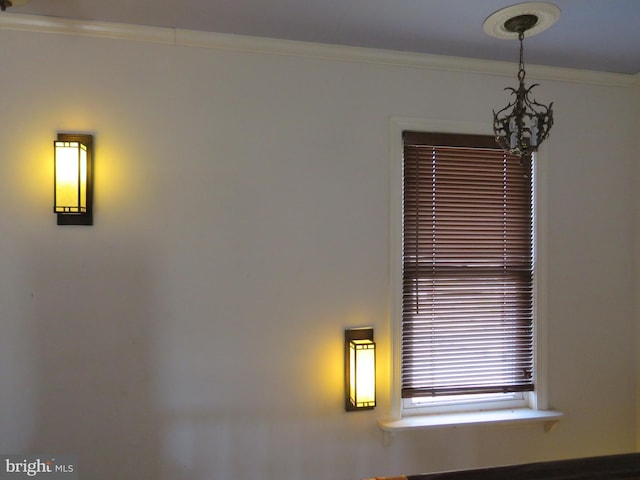 interior space featuring ornamental molding