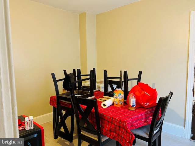 dining space featuring light hardwood / wood-style flooring