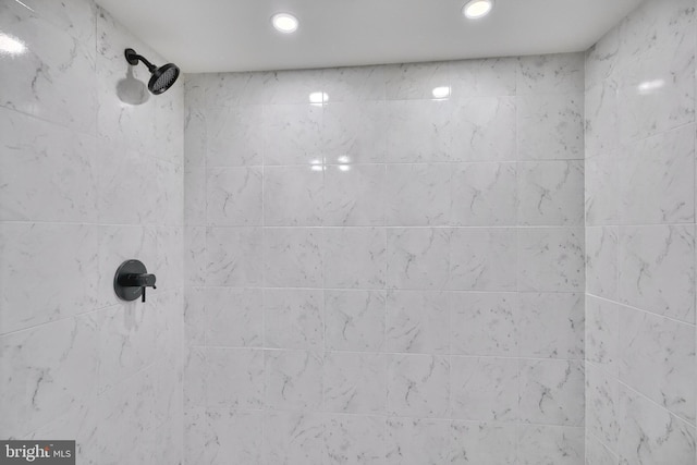 interior details with tiled shower