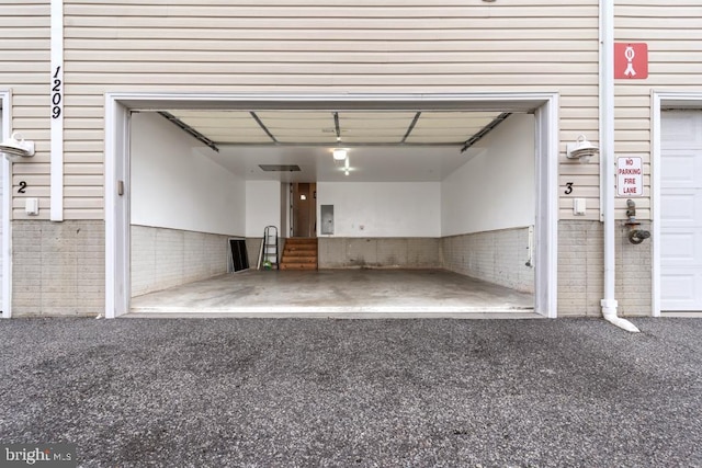 garage with electric panel