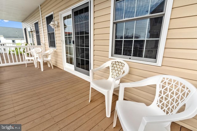 deck with covered porch