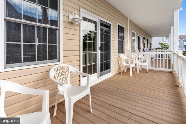 deck with covered porch