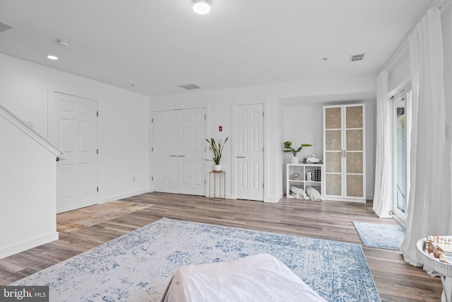 entrance foyer with hardwood / wood-style flooring