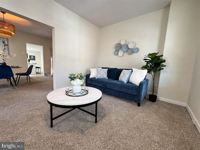 living room featuring carpet floors