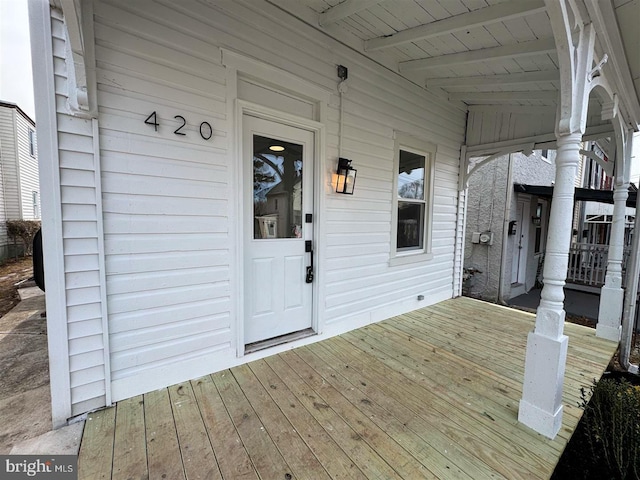 view of wooden deck