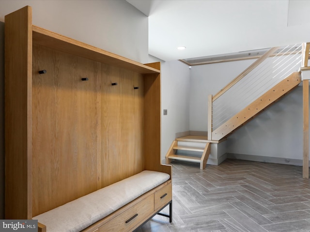 mudroom with baseboards