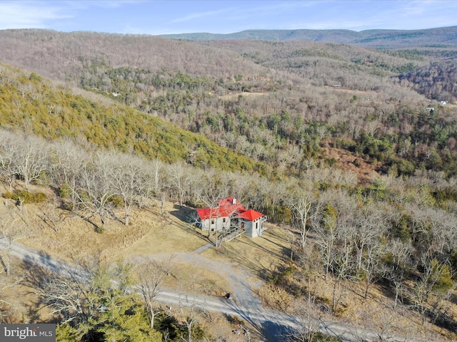 bird's eye view with a forest view