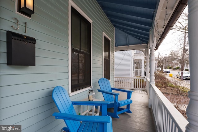 deck with a porch