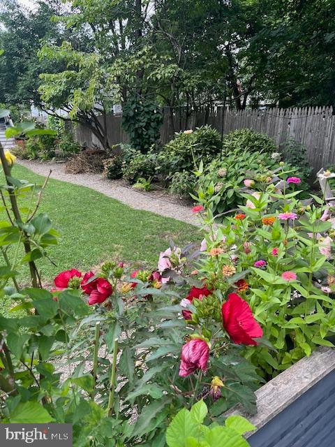 view of yard featuring fence