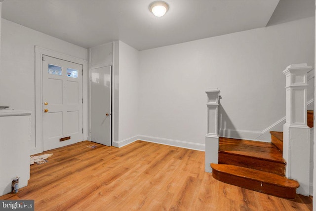 entryway with light wood-type flooring