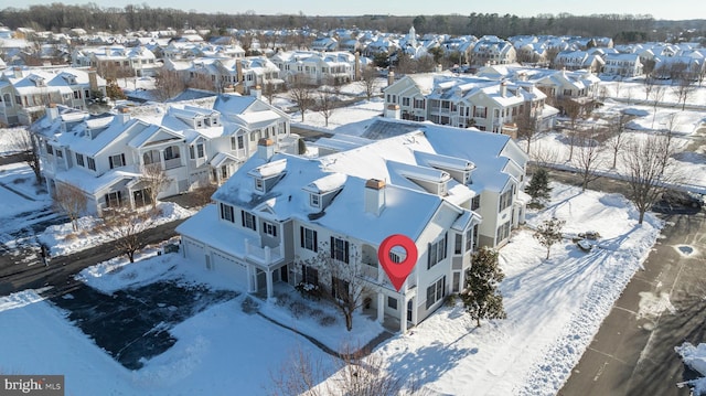 view of snowy aerial view