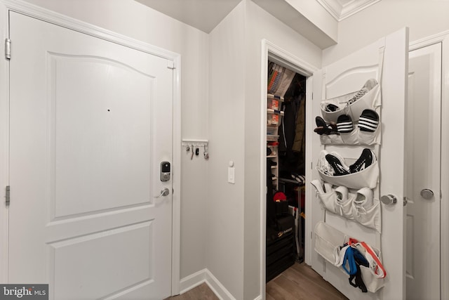 foyer entrance featuring light hardwood / wood-style floors