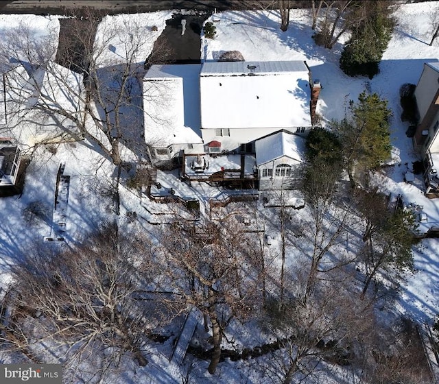 view of snowy aerial view