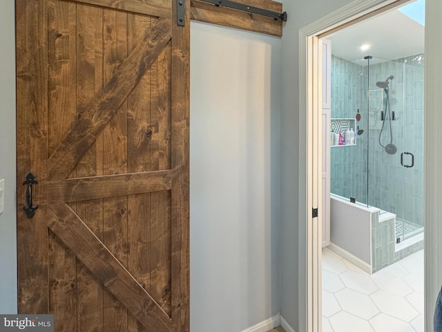 bathroom with an enclosed shower