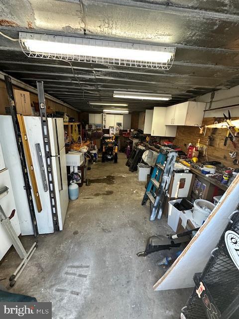 interior space featuring white refrigerator