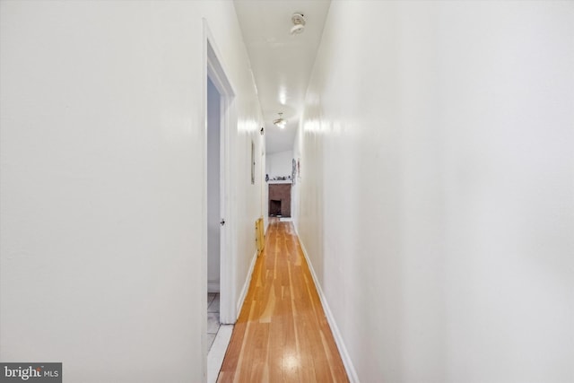 hall featuring light hardwood / wood-style flooring