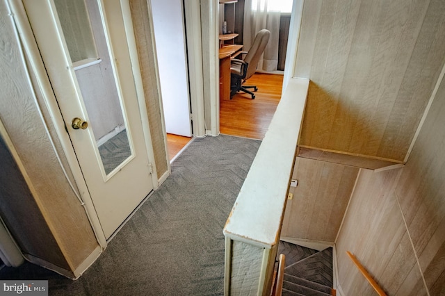 hall featuring wood finished floors