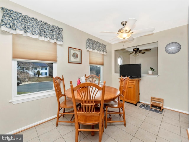 view of tiled dining area