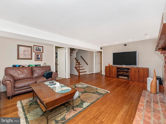 living room featuring hardwood / wood-style floors