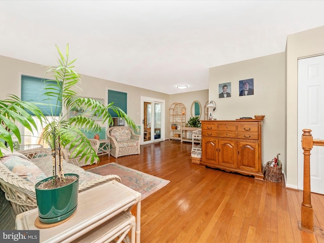 living room featuring light hardwood / wood-style floors