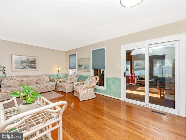 living room featuring hardwood / wood-style floors