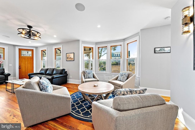 living room featuring hardwood / wood-style flooring