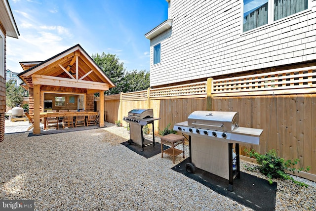 view of patio / terrace with area for grilling