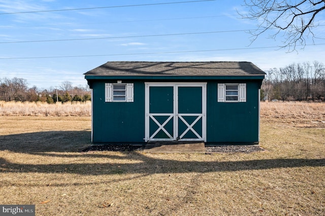 view of shed