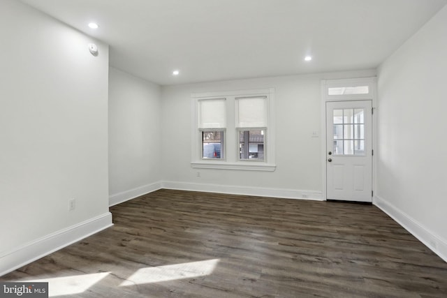 entryway featuring dark wood-type flooring