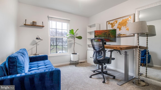 view of carpeted office