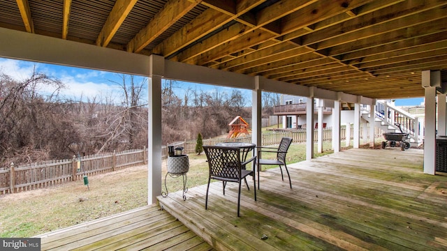 view of wooden deck