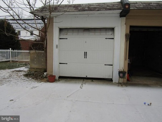 view of garage