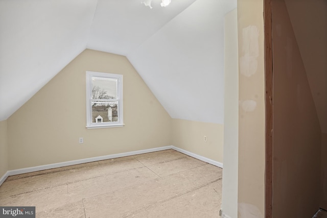 bonus room with vaulted ceiling