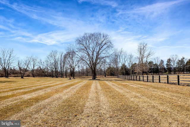 view of street with a rural view