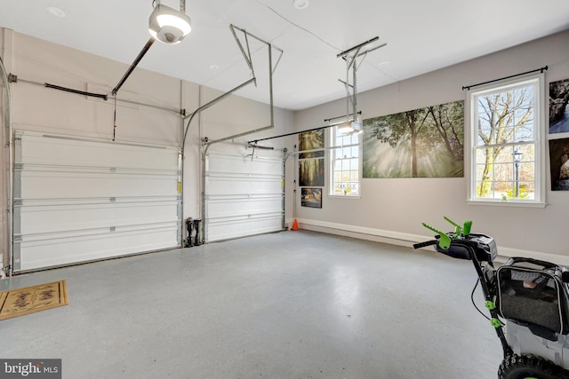 garage with baseboards