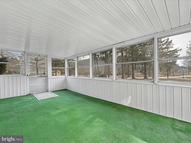 view of unfurnished sunroom