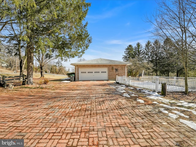 exterior space featuring a garage